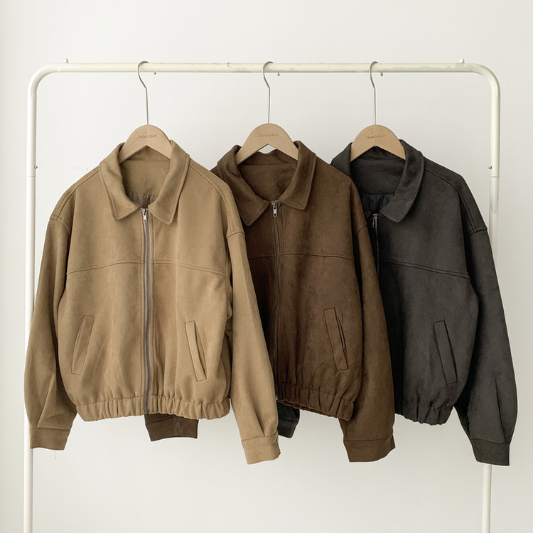 スエードセミクロップバンディングジャンパー