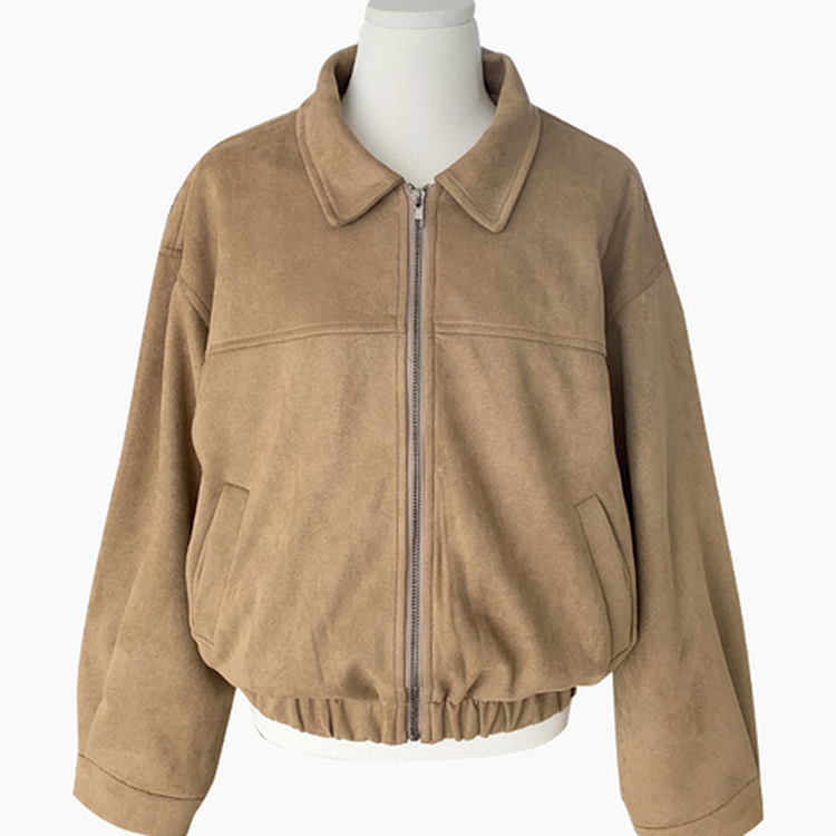 スエードセミクロップバンディングジャンパー