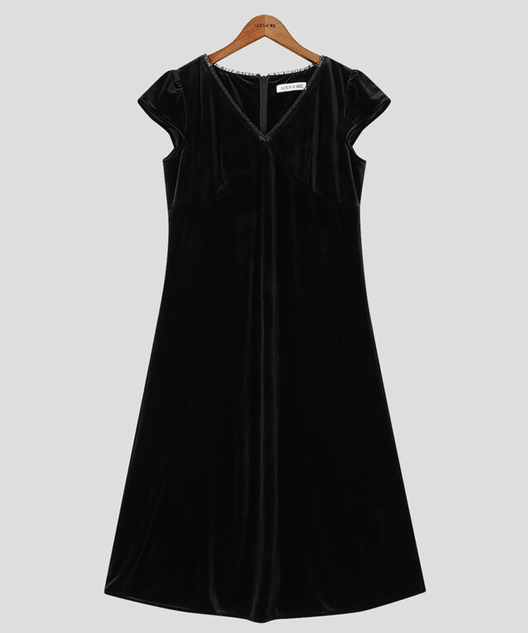 ーベルベットレースワンピース｜ロングワンピース｜韓国