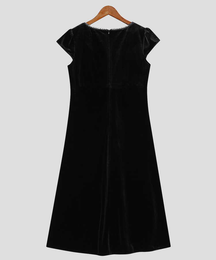 ーベルベットレースワンピース｜ロングワンピース｜韓国