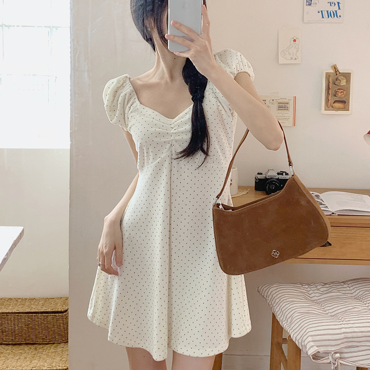 ハミングドットワンピース｜ミニワンピース｜韓国ファッション