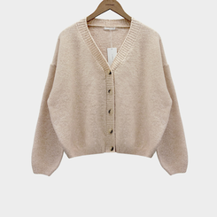 겨울준비 시작아방이 울 루즈핏 브이넥 세미크롭 가디건