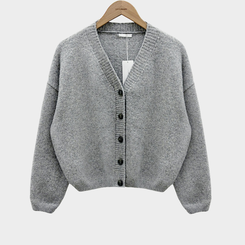 겨울준비 시작아방이 울 루즈핏 브이넥 세미크롭 가디건