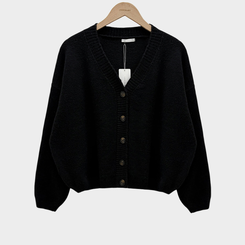 겨울준비 시작아방이 울 루즈핏 브이넥 세미크롭 가디건