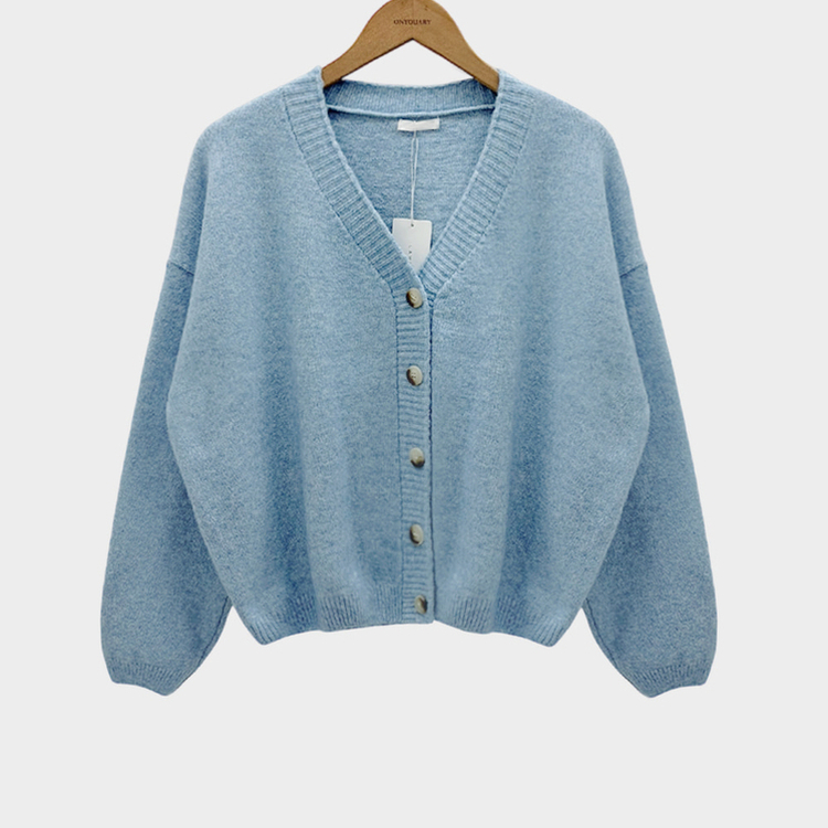 겨울준비 시작아방이 울 루즈핏 브이넥 세미크롭 가디건