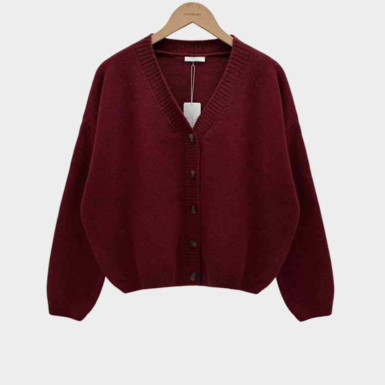 겨울준비 시작아방이 울 루즈핏 브이넥 세미크롭 가디건