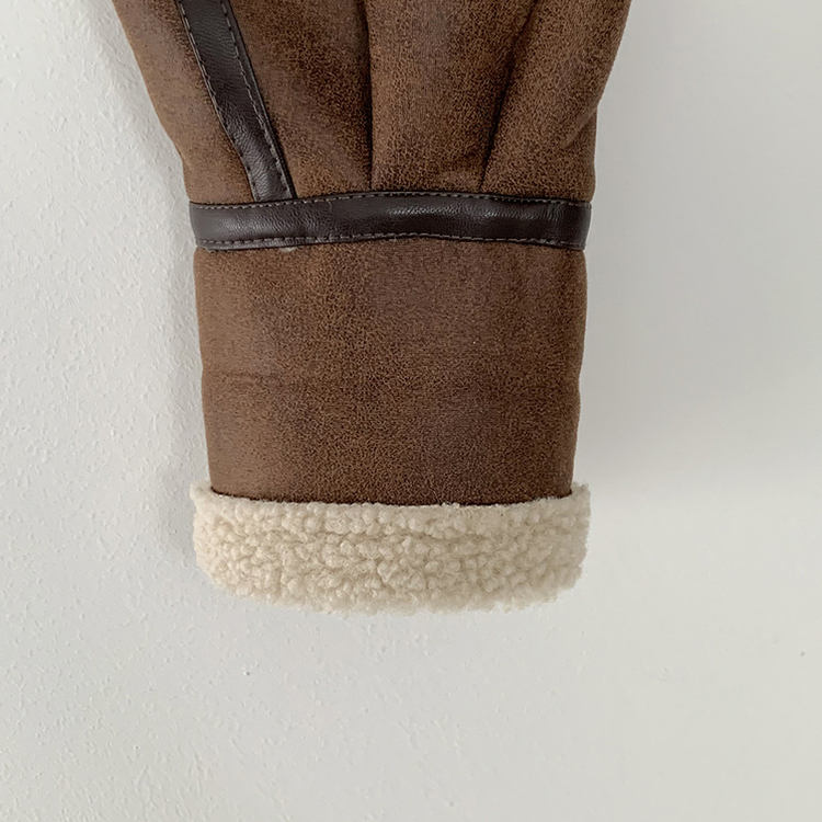 오버핏 양털안감 빈티지 레더 스웨이드 퍼카라 버클 무스탕 자켓