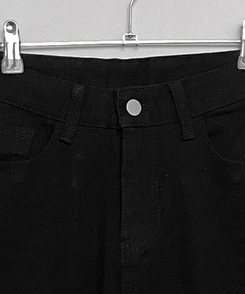 기모버전블랙코튼뒷포켓포인트일자와이드팬츠