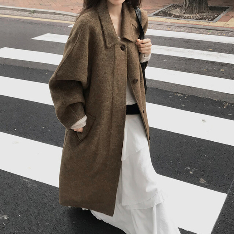 プレミアムハンドメイドウールコート BROWN