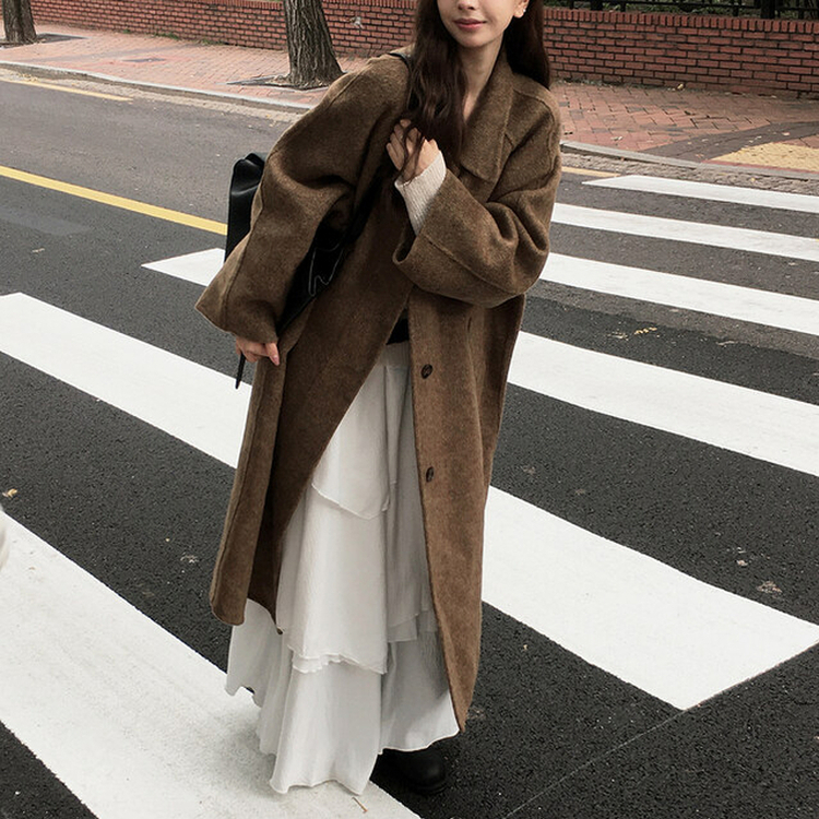 プレミアムハンドメイドウールコート BROWN