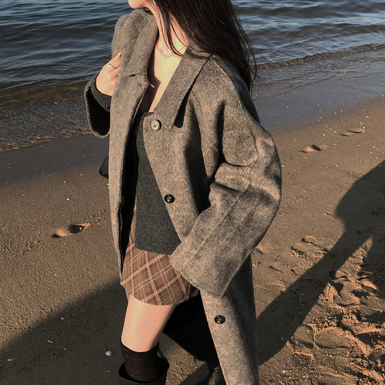 プレミアムハンドメイドウールコート GREY