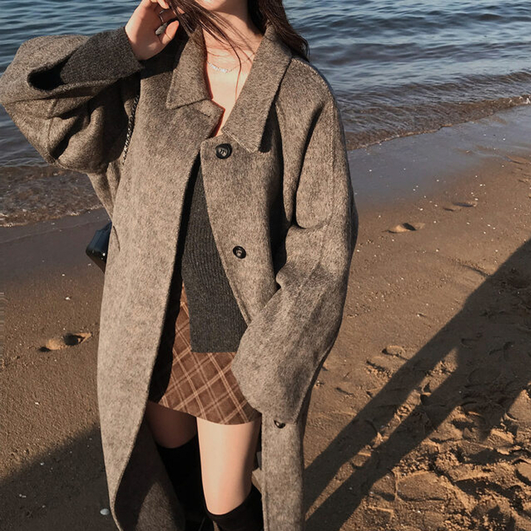 プレミアムハンドメイドウールコート GREY