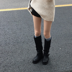 2WAYムードフローバイカーブーツ BLACK