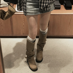 2WAYムードフローバイカーブーツ BEIGE