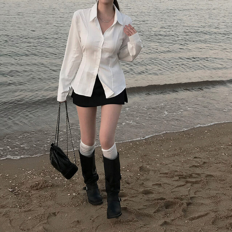 2WAYムードフローバイカーブーツ BLACK