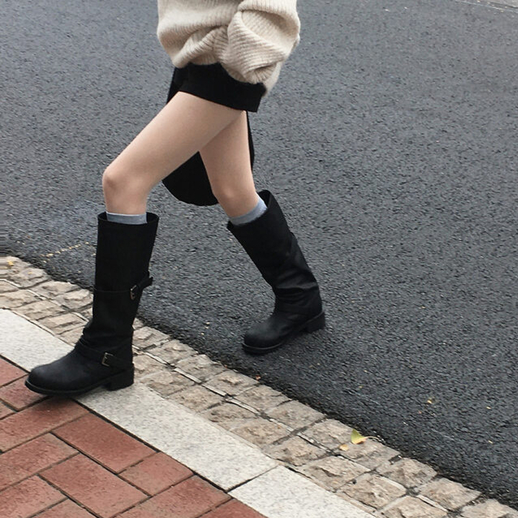 2WAYムードフローバイカーブーツ BLACK