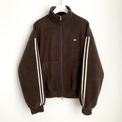 양면 후리스 펜던트 와펜 포인트 트랙 두줄 하이넥 카라 투웨이 오버핏 집업