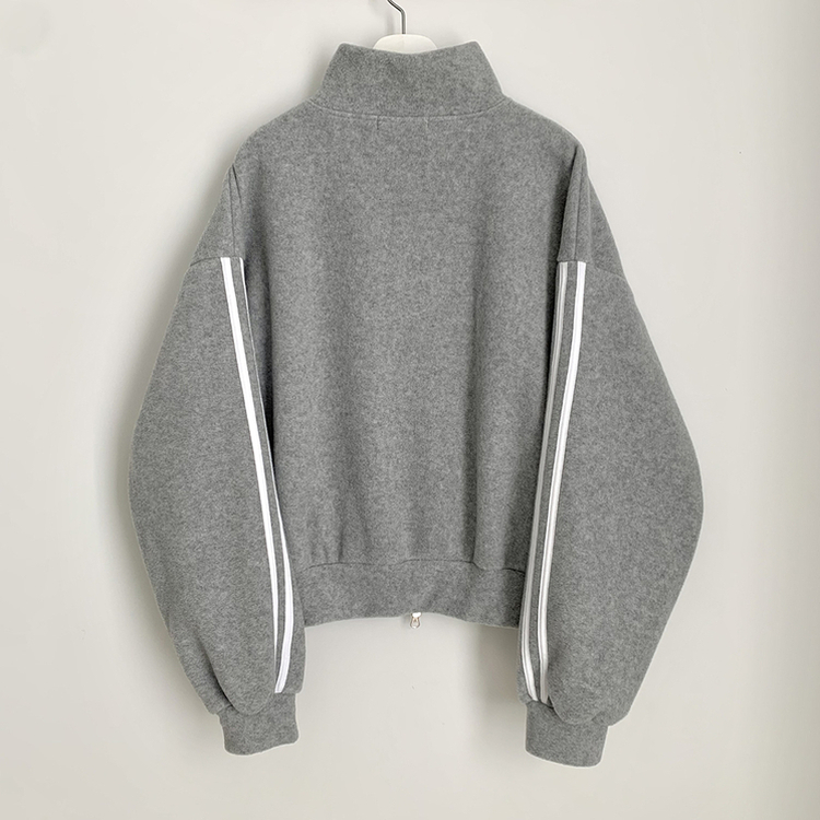 양면 후리스 펜던트 와펜 포인트 트랙 두줄 하이넥 카라 투웨이 오버핏 집업