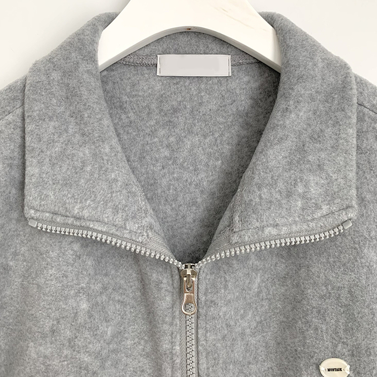 양면 후리스 펜던트 와펜 포인트 트랙 두줄 하이넥 카라 투웨이 오버핏 집업