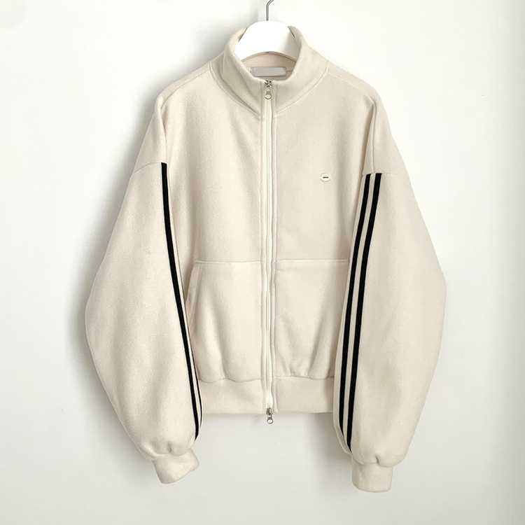 양면 후리스 펜던트 와펜 포인트 트랙 두줄 하이넥 카라 투웨이 오버핏 집업