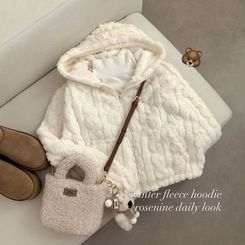 소프트 후드 후리스 플리스 자켓 집업 겨울 겨울옷 뽀글이 양털 보온 후드집업 꽈배기