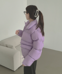 하이넥 빅포켓 고퀄리티 루즈 커플 도톰 패딩 라이트퍼플
