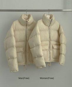 하이넥 빅포켓 고퀄리티 루즈 커플 도톰 패딩