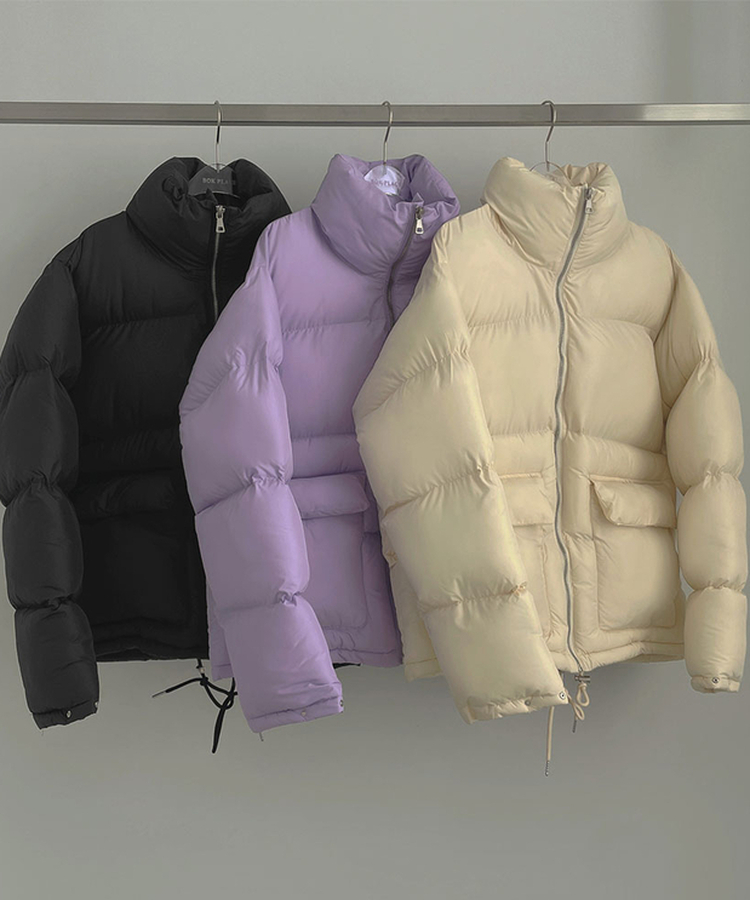 하이넥 빅포켓 고퀄리티 루즈 커플 도톰 패딩