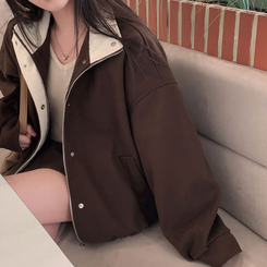 패딩 대신 입는 따뜻한 자켓프리미엄 하이넥 골지 넥라인 모직 아방핏 윈터 자켓 점퍼 브라운