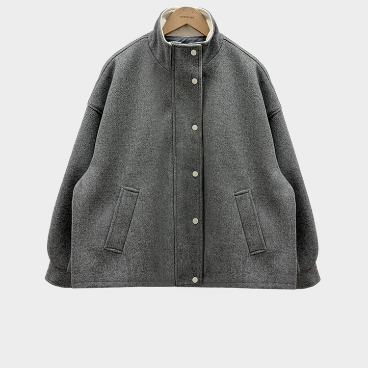 패딩 대신 입는 따뜻한 자켓프리미엄 하이넥 골지 넥라인 모직 아방핏 윈터 자켓 점퍼