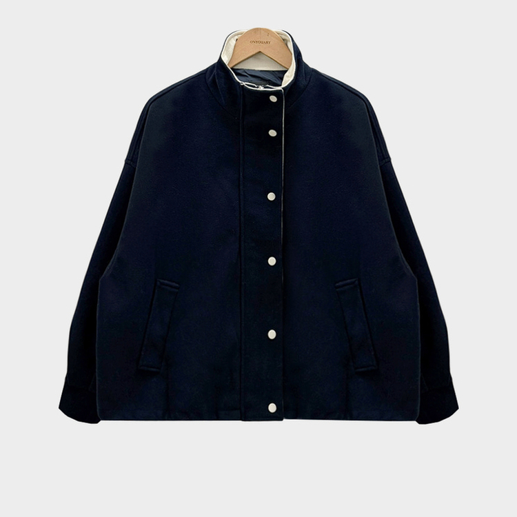 패딩 대신 입는 따뜻한 자켓프리미엄 하이넥 골지 넥라인 모직 아방핏 윈터 자켓 점퍼