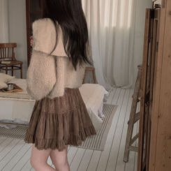 에겐녀 프리패스 솔잎 여리핏 세라 크롭 버튼 가디건 베이지