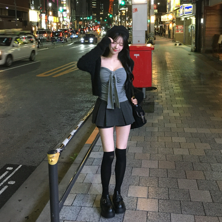 메리드 6cm 통굽 버클 가죽 스웨이드 로퍼 블랙