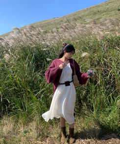 ミニスエードベルトバッグ BROWN