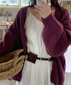 ミニスエードベルトバッグ BROWN