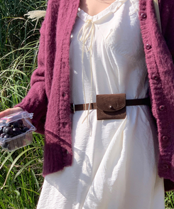 ミニスエードベルトバッグ BROWN