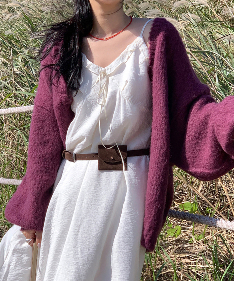 ミニスエードベルトバッグ BROWN