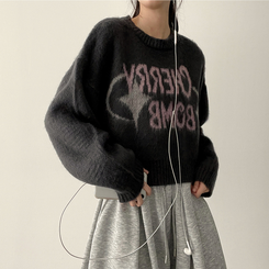 チェリークロップブラシニット CHARCOAL