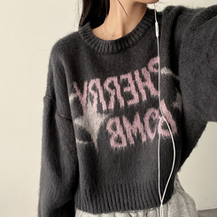 チェリークロップブラシニット CHARCOAL