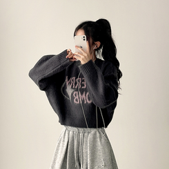 チェリークロップブラシニット CHARCOAL