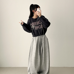 チェリークロップブラシニット CHARCOAL