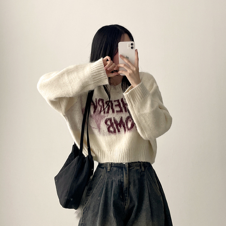 チェリークロップブラシニット IVORY