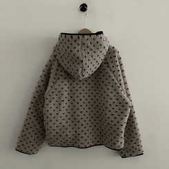 스노우볼 후리스 뽀글이 양털 도트 배색 리버시블 양면 후드 오버핏 패딩 점퍼