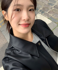 レザー調ブルゾン BLACK