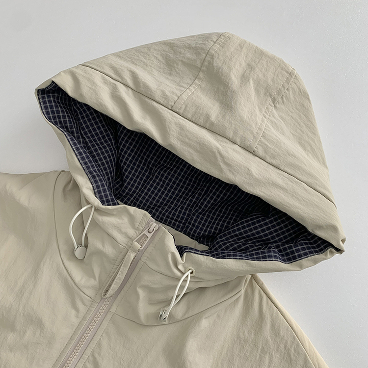 체크배색 양털 퍼후리스 누빔 퀄팅 오버핏 스트링 겨울점퍼 후드패딩 숏야상 자켓