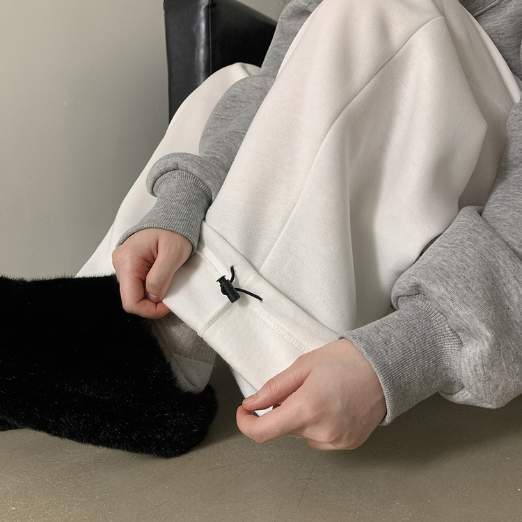 엔디 벌룬핏 엔젤 기모 와이드 트레이닝 팬츠  아이보리