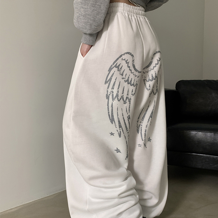 엔디 벌룬핏 엔젤 기모 와이드 트레이닝 팬츠  아이보리