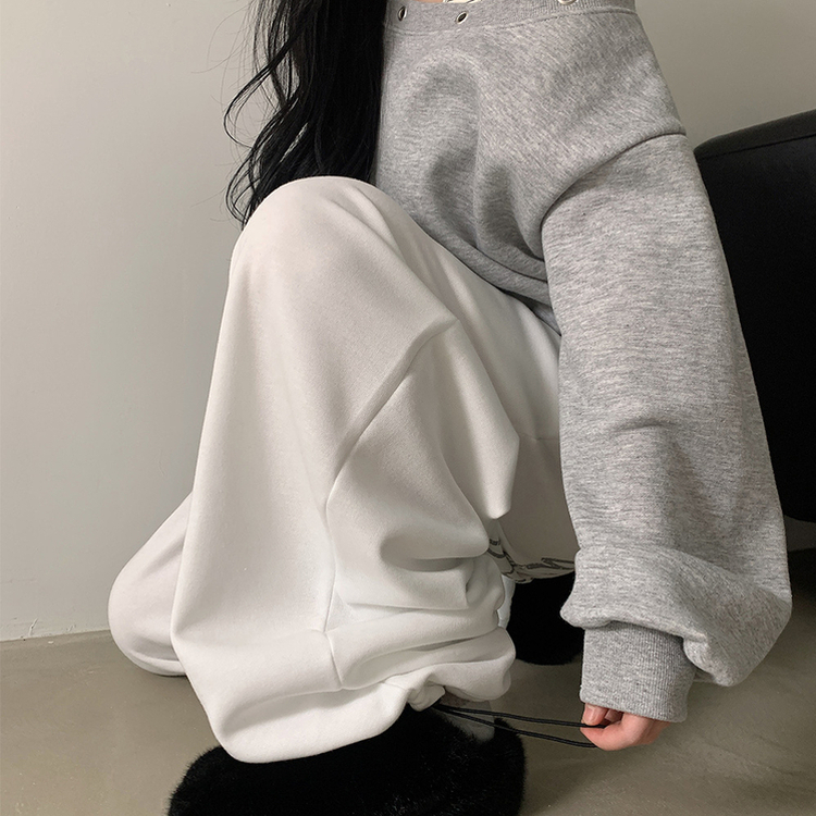 엔디 벌룬핏 엔젤 기모 와이드 트레이닝 팬츠  아이보리