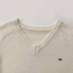 ラグランVネックワッペンニット(6color)