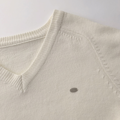 ラグランVネックワッペンニット(6color)